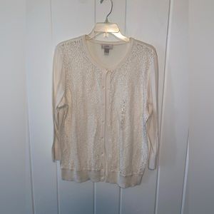 NWOT Cream Lace Cardigan